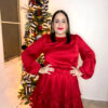 Satin cherry dress
