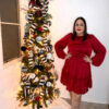Satin cherry dress - Image 2